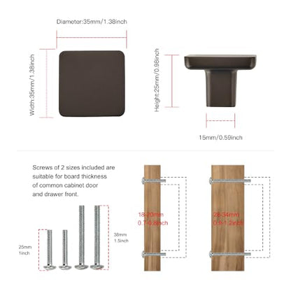 TUNNY 10 Pack Classic Cabinet Knob-Antique Bronze Gold Brushed Single Hole Furniture Hardware Knob for Kitchen Cabinet Bedroom Dresser Furniture Hardware Cabinet Pulls - color: Antique bronze gold brushed, size: Single Hole