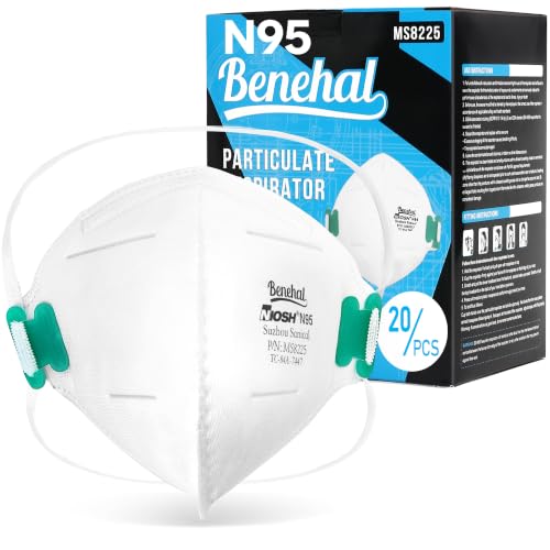 LotFancy N95 Mask for Adults, NIOSH Particulate Respirator, N95 Face Mask for Construction, Cleaning, Sanding, Dust Pollution