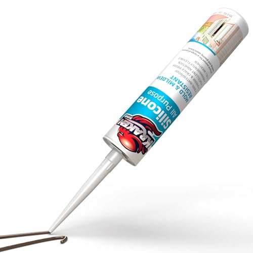 Kraken Bond RTV Silicone Sealant Brown (1 x 10.1 fl.oz.)%100 Waterproof Silicone Caulk Kitchen and Bathroom, All Purpose, Window Caulking Sealant Outdoor, RV, 1 Pack - color: Brown, size: 1 Pack