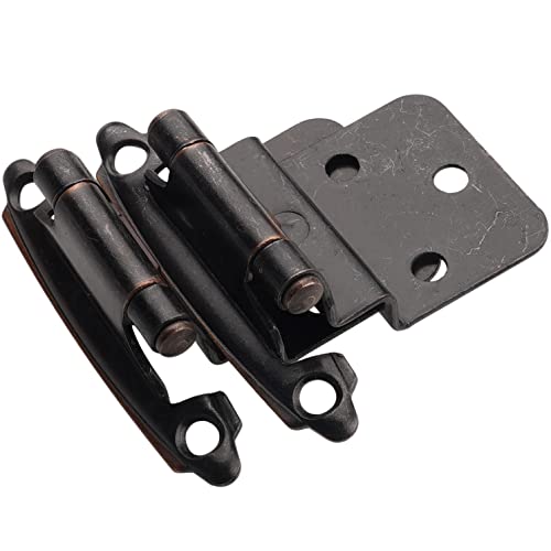 DecoBasics 3/8" Inset Cabinet Hinges Bronze (5 Pair -10 Pcs) Oil Rubbed Bronze Offset Self Closing Cabinet Hinges for Kitchen Cabinets w/Bumpers & Upgraded Screws - color: Oil Rubbed Bronze, size: 10 Pack