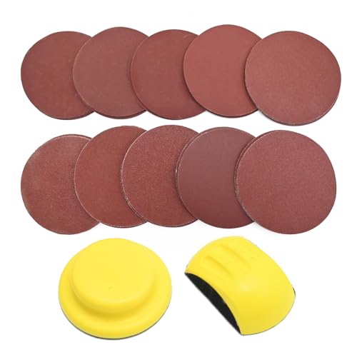 Anxingo 60Pcs 5" Round Hand Sanding Discs Kit with Mouse Hand Sanding Pads for Wood Working Furniture Restoration (40 60 80 100 120 180 240 320 400 800 Grits)