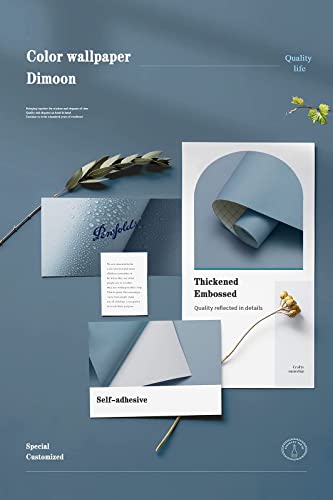 Dimoon 118''x17.7'' Blue Peel and Stick Wallpaper Contact Paper Modern Self Adhesive Wall Paper Removable Renter Friendly Textured Solid Color Shelf Cabinet Vinyl Roll (118''x17.7'',Blue Grey) - color: Blue Grey, size: 17.7" x 118"