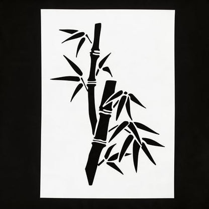 TIAMECH A4 Reusable Bamboo Stencil for Painting - style: Asian Bamboo Leaves