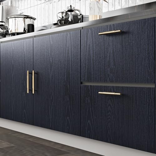 WESTICK Navy Blue Wood Grain Peel and Stick Wallpaper 15.8" x 78" - color: 2.navy, size: 15.8" x 78"