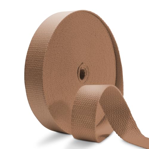 Cotton Webbing 1 Inch 12 Yards Darkbrown Cotton Webbing Straps for Bags Handles, 1 Inch Weave Webbing for Cloth Tote Bag Straps Making,Cloth Belt, DIY Crafts Decoration - color: Dark Brown 12Yards, size: 1 inch