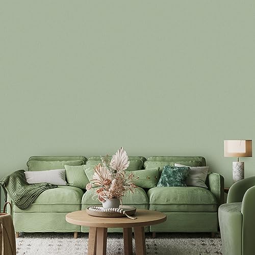 Sage Green Wallpaper Stick and Peel Green Contact Paper Removable Wallpaper - color: Sage Green, size: 17.7" x 393.7"