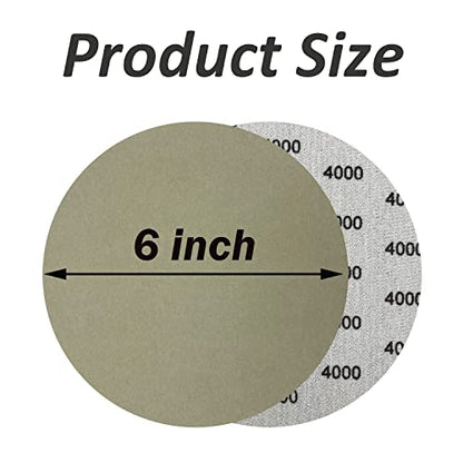 6 Inch 4000 Grit Wet Dry Sandpaper，20 PCS Hook and Loop Sanding Discs - style: Grit-4000