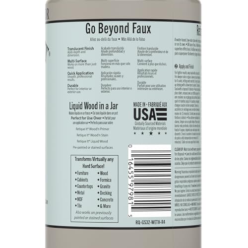 Water-Based Gel Stains by Retique It (32oz Stain, 50 Weathered Wood) - color: 50 Weathered Wood, size: 32oz Stain