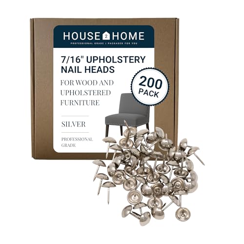 House2Home Upholstery Tacks Decorative Nailhead Trim, Silver, 7/16" 200pc - color: Nickel, size: 200 Pack