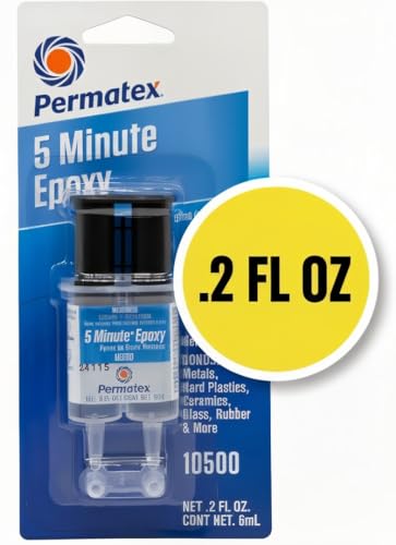 Permatex 10500-5 Minute Epoxy, Single-Use Syringe for General Purpose Creates a Hard, Rigid Bond for Coating in Minutes - Resin epoxy is Resistant to Water and solvents, and All-Purpose - size: 0.2 Ounce, style: Liquid