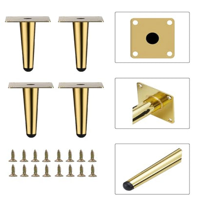 4 Inch Gold Furniture Couch Cabinet Dresser Legs Set of 4 - color: Gold, size: 4"-Set of 4