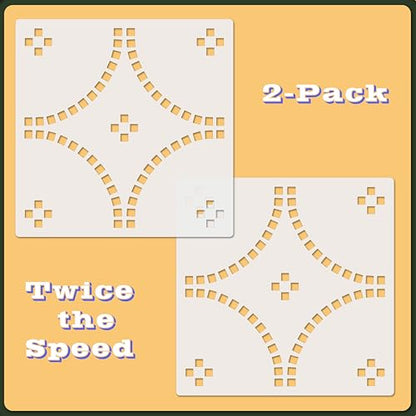 2 Pcs 12" x 12" Tile Stencil Painting Stencil for Walls and Floors - Reusable - Stencils for Painting - Stencil for Home Decor (Modern Mosaic) - style: Modern Mosaic