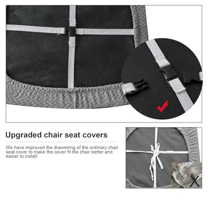 Genina Waterproof Seat Covers for Dining Room Chair Cover Set of 6 - color: Grey, size: 15-19in Waterproof