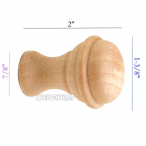 WEICHUAN 15-Pack Solid Wood Knobs for Cabinet Dresser Furniture Drawer