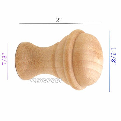WEICHUAN 15-Pack Solid Wood Knobs for Cabinet Dresser Furniture Drawer