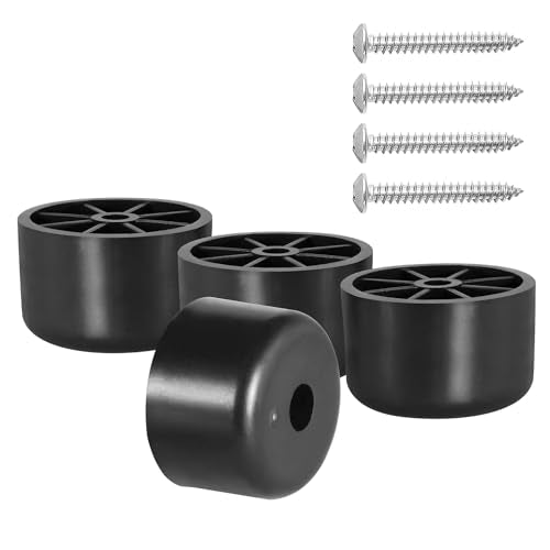 Plastic Couch Legs 1 inch, Screw-In Round Furniture Legs - Black, 4pcs - size: 1 Inch