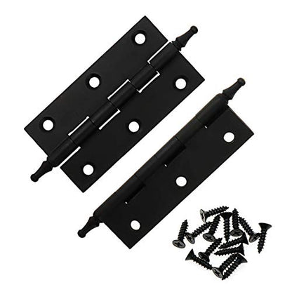 3 Inch Folding Butt Hinges, Brushed Bronze, 2Pcs - color: Matte Black, size: 3 Inches