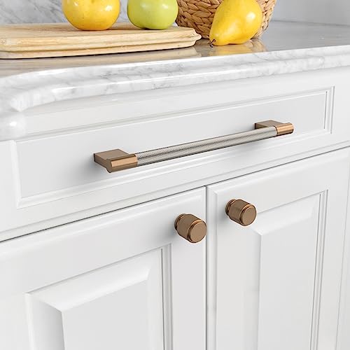 Asidrama 10 Pack 7.5 inch Satin Nickel and Champagne Bronze Cabinet Pulls - color: Nickel-Gold, size: 7.5" Hole Center(192mm)