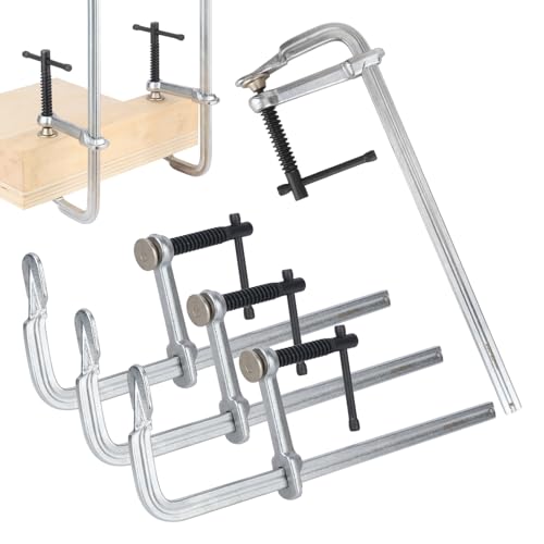 4 Pack 12 Inch Bar Clamps Set, Forged Steel F Clamps, Steel F Clamps, 450Lbs Max Load, Welding Bar Clamps for Welding, Woodworking, Metalworking, and DIY Projects - size: 4 PCS 12 Inch