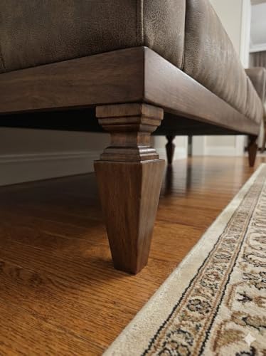 8 Inch Square Solid Wood Beech Replacement Furniture Legs, Set of 4, Wooden Feet Mid Century Modern, Unfinished Legs for Sofa, Couch, Armchair, Ottoman, Cabinet, TV Stand, Dresser - size: 8" / 20cm