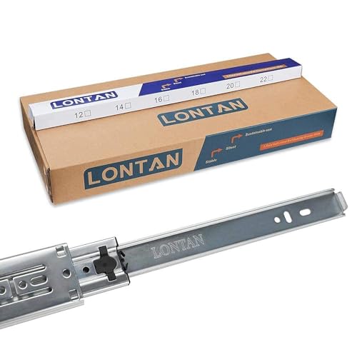 LONTAN 18 Inch Soft Close Drawer Slides with Rear Mounting Brackets 1 Pair - size: 18 Inch