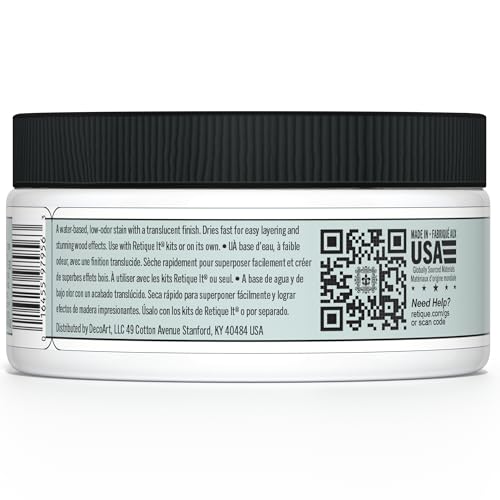 Retique It Water-Based Gel Stains (8 Ounce Stain, White Wash) - color: 98 White Wash, size: 8 Ounce Stain