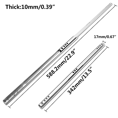 13.5 Inch Drawer Slides, 0.7" Wide, Pack of 2 - color: Style 1, size: 13.5" - 2PCS