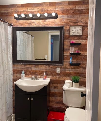 Hopeak Faux Wood Wallpaper Peel and Stick Self-Adhesive Vinyl Decorative Wallpaper Removable 17.5 x 118 Inches Brown - size: 17.5" x 118"