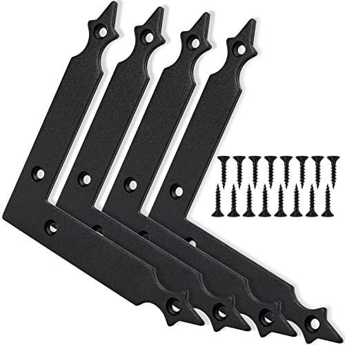 Barn Door Decorative Corner Bracket, 4.9 in Matte Black Rustic L Brackets Sliding Door Hardware Decorator for Farmhouse Mirrorsframe Gardengate Garage(4 Pcs with Screw) - size: 4.9 IN - L Shape