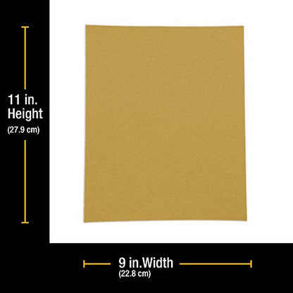 Dura-Gold Premium 9" x 11" Gold Sandpaper Sheets, 100 Grit (Box of 6) - size: 100-Grit