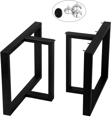 TIEOU 28 Inch Metal Table Legs Heavy Duty T Shape Metal Desk Legs Set of 2 Industrial Table Legs,Black Table Legs,Modern Table Legs,Console Table Legs (28" H X35''W) - color: T-shape, size: H28"xW35"
