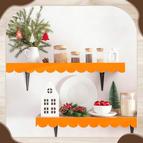 Decorative Scalloped Wood Trim, Scallop Wood Moldings & Trims, 12 Pack 1.58″ x 15.8″ Unfinished Moulding Trims for Wall Cabinet Shelf Window Door - size: 1.58 × 15.8 inch