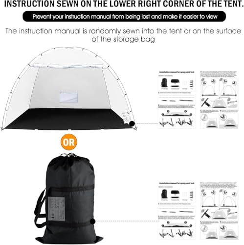 Siebwin 8x6x6ft Spray Paint Tent, Mesh Screen & Windproof Hooks, Gray - color: Gray, size: 8 ft x 6 ft x 6 ft