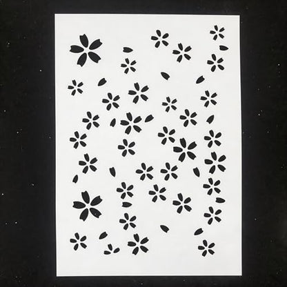 TIAMECH A4 Reusable Simple Cherry Blossom Stencil for Painting - style: Simple Cherry Blossom