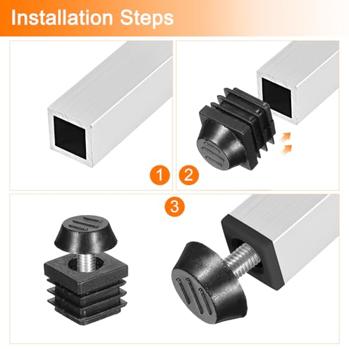 uxcell 4 Set Leveling Feet, M6x20x20mm Adjustable Furniture Leg Leveling - size: M6x20x20mm