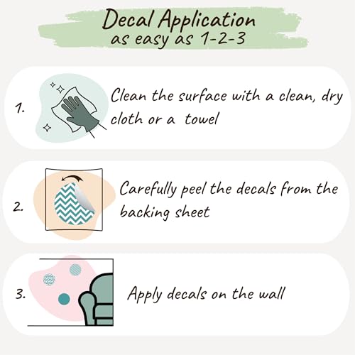 Boho Polka Dot Wall Sticker, 48 Removable and Repositionable Pattern Decals - Premium Fabric Material, Polka Dots, Stripes, Chevrons and Solid in 3 Shades of a Color (Tan) - color: Tan