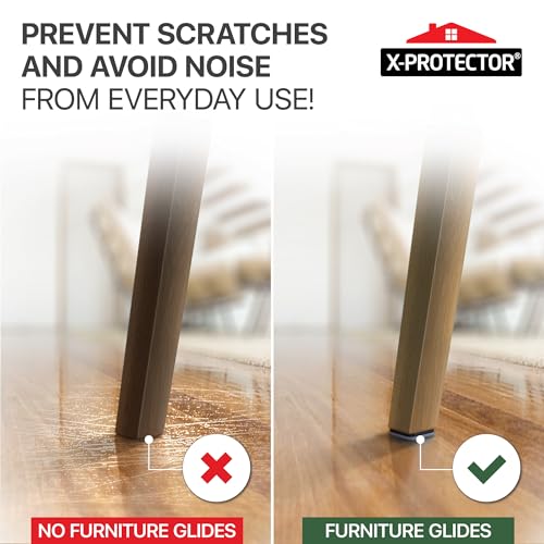 Chair Glides X-PROTECTOR - 1" Furniture Glides 24 PCS, Grey - size: 1" 24 PCS Grey (Square)