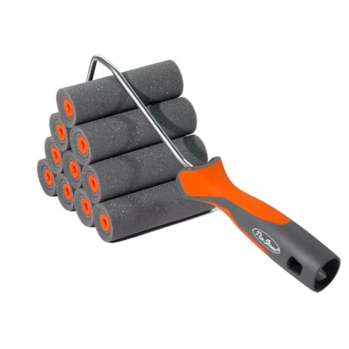 11 Pack 4" High Density Foam Paint Roller Kit for Smooth & Precision Finish
