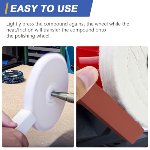 SCOTTCHEN Buffing Polishing Cutting Compounds 1 lbs. Polishing Rouge Bars for Buffing polishing Wheel- White Medium - 1 Pack - size: 16 Oz. - White Medium