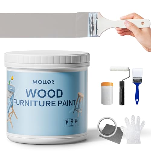 Matte Wood Furniture Paint, Glacier Gray, 16 Fl Oz with Tools - color: Glacier Gray, size: 16 Fl Oz (Pack of 1)