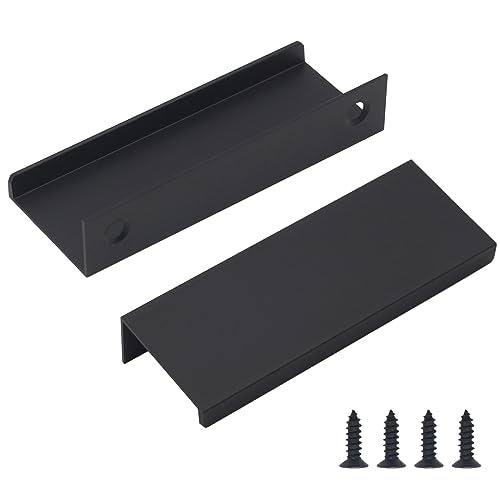 20 Pack Black Cabinet Handles Modern Finger Edge Pulls for Cabinets - color: Black-20Pack, size: 3.15in(80mm) Overall Length