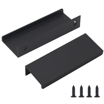 20 Pack Black Cabinet Handles Modern Finger Edge Pulls for Cabinets - color: Black-20Pack, size: 3.15in(80mm) Overall Length