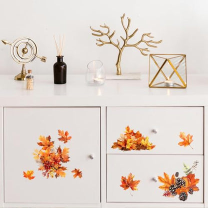 Peacoblue Autumn Leaves Rub On Transfers for Furniture Craft 6"x12" - style: Autumn Leaves