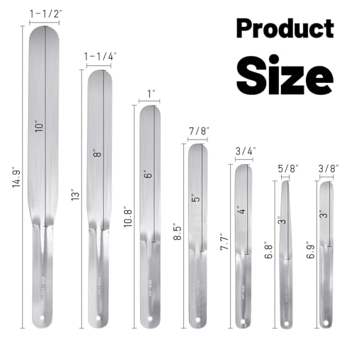 7-Piece Caulking Spatula Set - Professional Stainless Steel Caulk Finishing Tools, Streamline Spatulas for Bathroom Sink, Bathtub, Tile Sealant Application