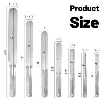 7-Piece Caulking Spatula Set - Professional Stainless Steel Caulk Finishing Tools, Streamline Spatulas for Bathroom Sink, Bathtub, Tile Sealant Application