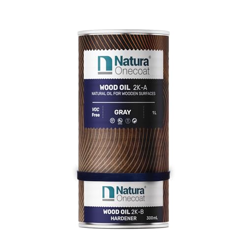 Wood Stain Oil - 700 ft² - 1.3 L, Gray – Wood Finish for Interior Furniture & Floor - Linseed Wood Oil - Fast-Drying - Environmentally Friendly - Extra Durable Hard Wax Oil-VOC-Free - color: Gray, size: 1.3 L