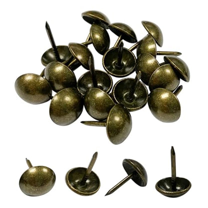 Maozaa Upholstery Tacks, 100pcs 7/16" Furniture Tacks, Antique Brass - color: Antique Brass