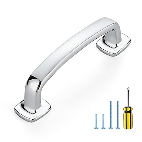 Ravinte Arch Cabinet Pulls 3in 10 Pack Polished Chrome Cabinet Handles - color: Polished Chrome, size: 3 inch hole center