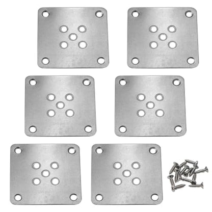 6PCS 8x8cm(3.15"x3.15") Furniture Leg Mounting Plates, Metal Flat T-Plate Connector Bracket with Screws for Sofa Chair Cabinet Table Leg Repair Replacement DIY - size: 3.15"x3.15"