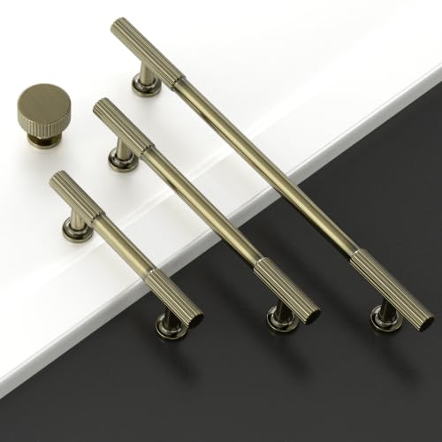 Asidrama 10 Pack 5 inch Brushed Antique Bronze Kitchen Cabinet Handles - color: Brushed Antique Bronze, size: 5" Hole Center